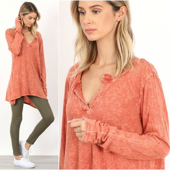 Rust Dyed Oversized LS Top - Picture 2 of 5